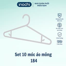 Thumbnail Set 10 móc áo inochi GIAO MÀU NGẪU NHIÊN chống giòn gãy, thiết kế đẹp, giữ form quần áo 4