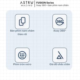 Thumbnail Bao da bàn phím bluetooth xoay 360 AstroMazing có Trackpad dành cho iPad 3