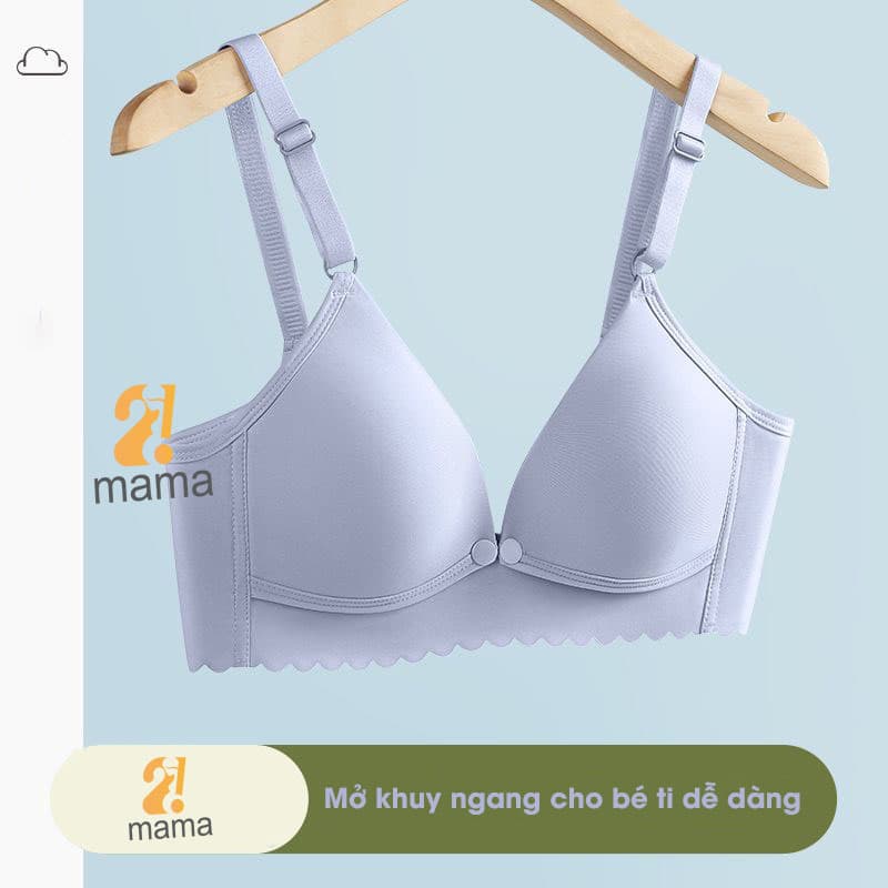 Ảnh Áo lót ngực bầu 2mama cho bé bú, chất liệu su non viền sóng mềm mại, nâng ngực, quyến rũ V185 1