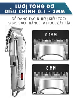Thumbnail Tông đơ cắt tóc chuyên nghiệp màn hình LCD KEMEI KM-1996 hợp kim nhôm hàng không cao cấp lưỡi thép không gỉ pin trâu 3 2