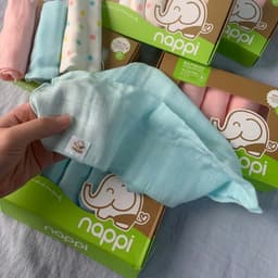 Thumbnail Khăn Sữa Sợi Tre Nappi Organic Cao Cấp Mềm Mịn Cho Bé Hộp 6 Chiếc 4