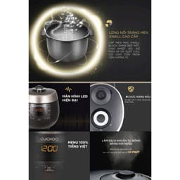 Thumbnail Nồi cơm điện tử áp suất Cuckoo 1.08 lít CRP-R0600F màu đen - lòng nồi chống dính cao cấp phủ Xwall Black shine- Quốc tế 4