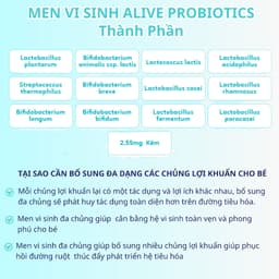 Thumbnail Men Vi Sinh Alive Probiotics 12 Chủng Cho Bé Biếng Ăn, Hấp Thu Kém, Rối Loạn Tiêu Hóa, Nhập Khẩu Hàn Quốc 4