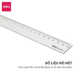 Thumbnail Thước kẻ trong suốt Deli - 18/ 20/ 30cm - Chất liệu PS bền chống trầy xước - Phù hợp với học sinh dân văn phòng học tập 4