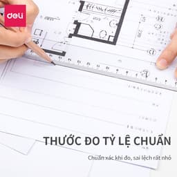 Thumbnail Thước kẻ trong suốt Deli - 18/ 20/ 30cm - Chất liệu PS bền chống trầy xước - Phù hợp với học sinh dân văn phòng học tập 2
