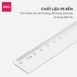 Thumbnail Thước kẻ trong suốt Deli - 18/ 20/ 30cm - Chất liệu PS bền chống trầy xước - Phù hợp với học sinh dân văn phòng học tập 1
