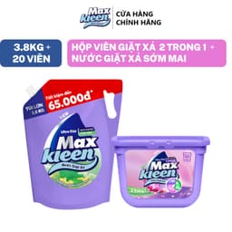 Thumbnail Combo Túi Nước Giặt Xả MaxKleen Vườn Sớm Mai 3.8kg + Hộp Viên Giặt Xả Huyền Diệu (20 viên/hộp) 1