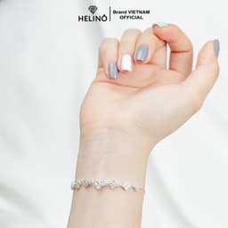 Thumbnail Lắc tay bạc nữ HELINO dây rút dải hoa đính đá xinh xắn V22 3