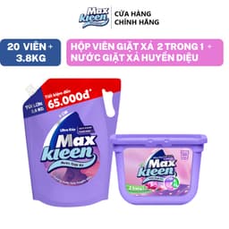 Thumbnail Combo Túi Nước Giặt Xả MaxKleen Huyền Diệu 3.8kg + Hộp Viên Giặt Xả Huyền Diệu (20 viên/hộp) 1