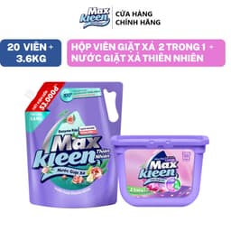 Thumbnail Combo Túi Nước Giặt Xả MaxKleen Thiên Nhiên 3.6kg + Hộp Viên Giặt Xả Huyền Diệu (20 viên/hộp) 1