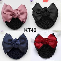 Thumbnail GOTI Kẹp Búi Tóc Cao Cấp Đính Nơ Nhiều Màu Kiểu Kẹp Tóc Có Búi Lưới Xinh Xắn Công Sở, Y Tá  KT37 3