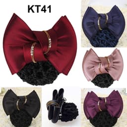 Thumbnail GOTI Kẹp Búi Tóc Cao Cấp Đính Nơ Nhiều Màu Kiểu Kẹp Tóc Có Búi Lưới Xinh Xắn Công Sở, Y Tá  KT37 2