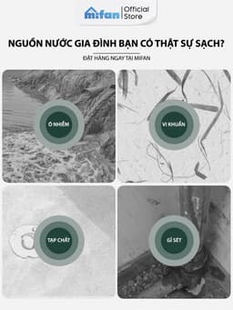 Thumbnail Lõi lọc bông PP thay thế đầu vòi rửa bát Mifan - Lọc nước tại vòi, làm sạch canxi, clo, cặn bẩn, tạp chất trong nước 1