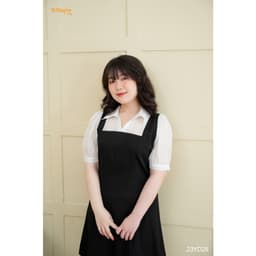 Thumbnail Đầm sơ mi cổ đức phối trắng giả yếm BIGSIZE (55kg đến 95kg) - 23YD28 - [BU Bigsize Young] 1