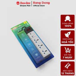 Thumbnail Ổ cắm đa năng USB CHỐNG GIẬT dây 3M/5M, Sạc nhanh 5V-2a, tích hợp RƠ-LE tự ngắt Rạng Đông - Model: OC02.USB 3C/10A 1