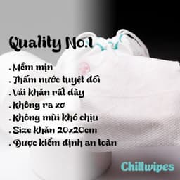 Thumbnail Khăn mặt khô Chillwipes Facial Hand Disposable Cleansing Towel 80 khăn - Cocolux 2