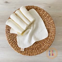 Thumbnail Khăn sữa cho bé màu kem trơn Petit Bebe muslin thấm hút mềm mại cho làn da bé 4