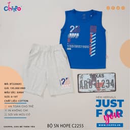 Thumbnail Set bộ hè Ba Lỗ Chippo chất liệu 100% Cotton mặc ở nhà cho bé Trai từ 6 đến 10 Tuổi (22-33Kg) 2