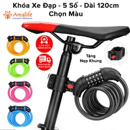 Thumbnail Khóa Xe Đạp Dây Lõi Thép 5 Số Dài 120cm – Chọn Màu – Bộ Khóa Xe Máy Thông Minh Chống Trộm Cao Cấp Chính Hãng Amalife 1