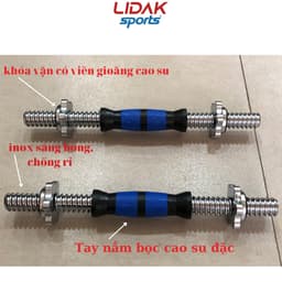 Thumbnail Đòn tạ tay inox dài 35cm tay nắm bọc cao su , thanh đòn tạ đơn inox cao cấp nhập khẩu - LIDAK SPORT 2