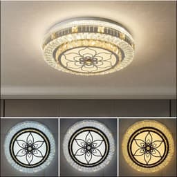 Thumbnail Đèn ốp trần MONSKY TAKO D500 phong cách hiện đại với 3 chế độ ánh sáng viền pha lê + ABS tán quang 2