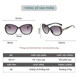 Thumbnail Kính Râm Nữ Thời Trang AORON Gọng PC Đàn Hồi Chạm Hồ Ly Sang Trọng Và Cuốn Hút, Tròng Kính Nữ Phân Cực Chống UV 2