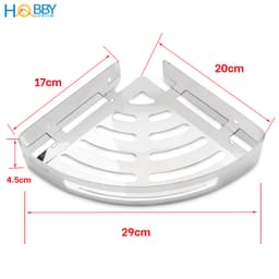 Thumbnail Kệ góc nhà tắm dán tường inox 304 bóng có keo dán Hobby Home Decor KG1 2