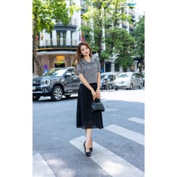 Thumbnail Áo sơ mi nữ SEFA  tay bồng hoạ tiết kẻ cao cấp, sơ mi nữ công sở tay bông SFHA0001994 3