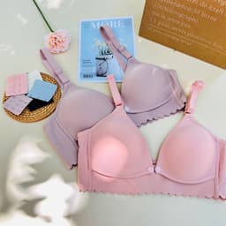 Thumbnail Áo lót ngực bầu 2mama cho bé bú, chất liệu su non viền sóng mềm mại, nâng ngực, quyến rũ V185 2