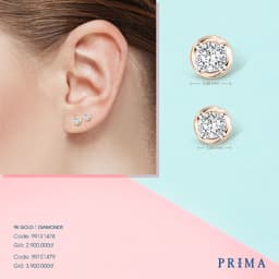 Thumbnail PRIMA Bông Tai Kim Cương 2.3 ly -  9K - BST Stud Earrings (1 chiếc) - 991E1478 1