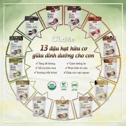 Thumbnail Đậu hạt hữu cơ cho bé ăn dặm C'LaVie 200g: Đậu đỏ, Đậu xanh, Đậu nành, Đậu lăng đỏ, Hạt lanh, Hạt mè, Hạt bí, Hạt kê 1