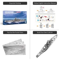 Thumbnail Mô Hình Kim Loại Lắp Ráp 3D Piececool Thiết Giáp Hạm USS Missouri [chưa ráp] 3
