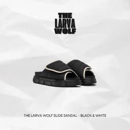 Thumbnail Dép Nam Nữ Tăng Chiều Cao THE LARVA WOLF SLIDE SANDAL - BLACK & WHITE 1