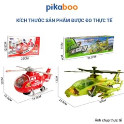 Thumbnail Đồ chơi máy bay trực thăng cao cấp Pikaboo có đèn và nhạc sôi động di chuyển linh hoạt an toàn 4