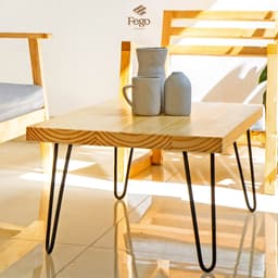 Thumbnail Bàn trà Sofa gỗ thông FEGO chân sắt hairpin chắc chắn, dày dặn dùng cho phòng khách 2
