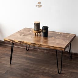 Thumbnail Bàn trà Sofa gỗ thông FEGO chân sắt hairpin chắc chắn, dày dặn dùng cho phòng khách 4