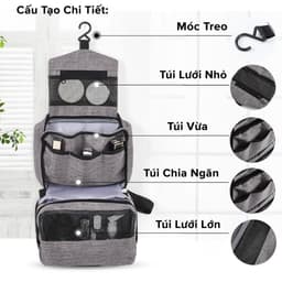 Thumbnail Túi Đựng Đồ Mỹ Phẩm,  Đồ Trang Điểm, Đồ Cá Nhân Đi Du Lịch Nhiều Ngăn Chống Nước Có Quai Xách Chính Hãng Amalife 3