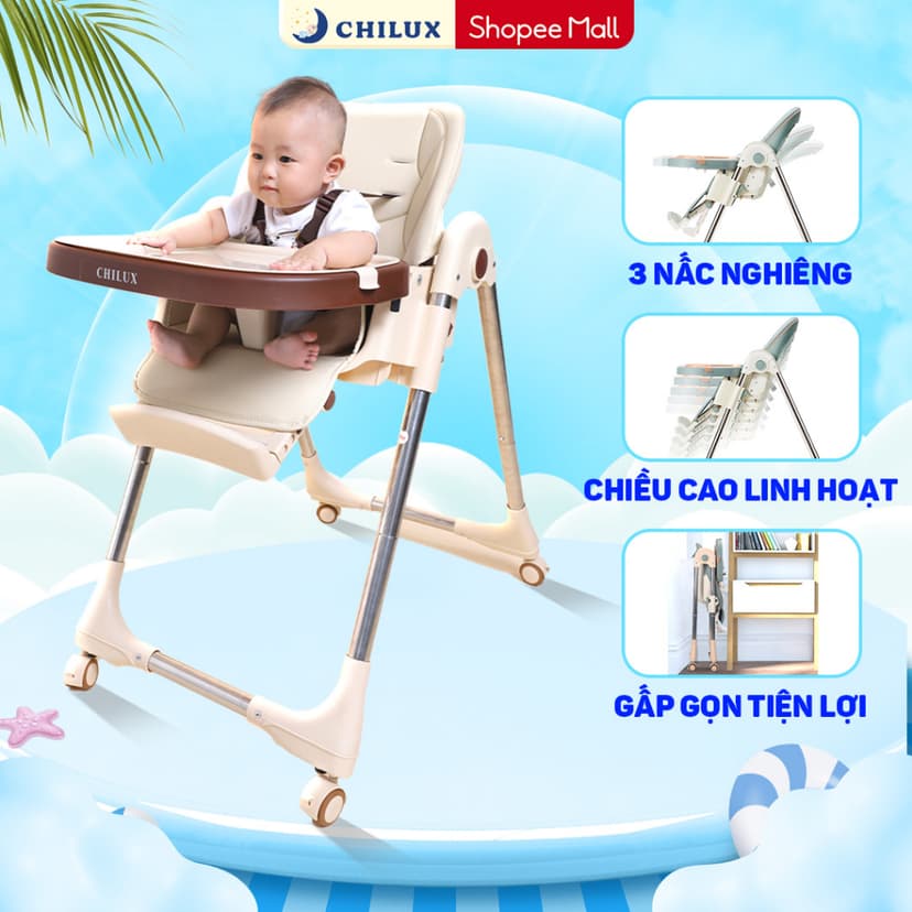 Ảnh Ghế ăn dặm cho bé Chilux Grow S - Điều chỉnh độ cao linh hoạt, ngã lưng 5 cấp độ 1