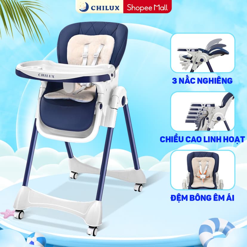 Ảnh Ghế ăn dặm cho bé cao cấp Chilux Grow V - Có thể gấp gọn - Nâng hạ độ cao dễ dàng 1