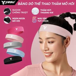 Thumbnail Băng đô thể thao thấm hút mồ hôi nam nữ, vải dệt kim không xù lông Yasu 2104 1