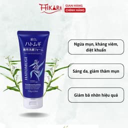 Thumbnail Sữa rửa mặt ý dĩ ngừa mụn Reihaku Hatomugi The Medicated Facial Foam dưỡng ẩm sáng da 130g 2