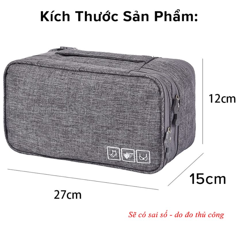 Ảnh Túi Đựng Đồ Lót, Áo Ngực, Mỹ Phẩm Tất Chống Thấm Nước Tiện Lợi Khi Đi Du Lịch Nhiều Ngăn Chọn Màu Chính Hãng Amalife 3