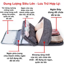 Thumbnail Túi Đựng Đồ Lót, Áo Ngực, Mỹ Phẩm Tất Chống Thấm Nước Tiện Lợi Khi Đi Du Lịch Nhiều Ngăn Chọn Màu Chính Hãng Amalife 4