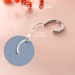 Thumbnail Khuyên tai bạc tròn trơn basic Miêu Bạc bông tai nữ nhiều size chốt gấp chắc chắn chất liệu bạc s925 phụ kiện trang MB61 2