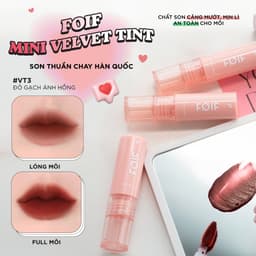 Thumbnail Son Kem Lì Thuần Chay, Mịn Mượt Lâu Trôi FOIF Daily Velvet Tint 3g 2