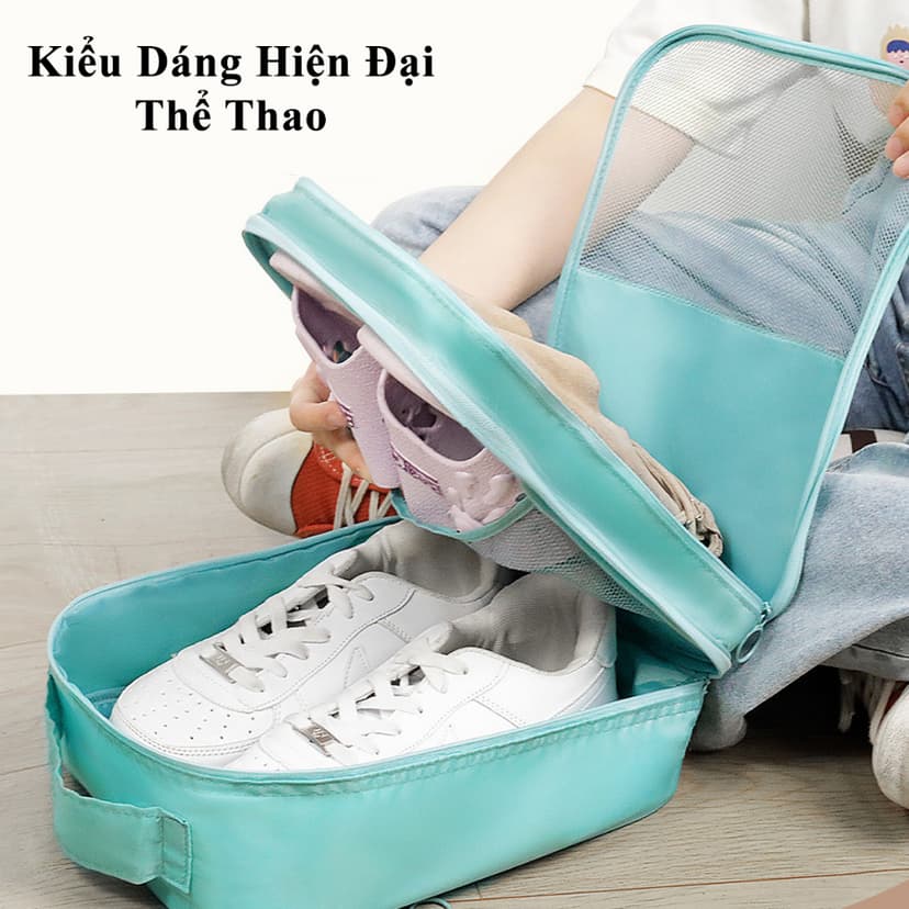 Ảnh Túi Đựng Giày Dép Du Lịch Chống Nước Đa Năng, Balo Đựng Giày Dép Thể Thao Tiện Dụng 3 Ngăn Cao Cấp Chính Hãng Amalife 4