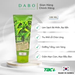 Thumbnail Sữa rửa mặt tinh chất Trà xanh DABO Green Tea Foam Cleanser 180ml 2