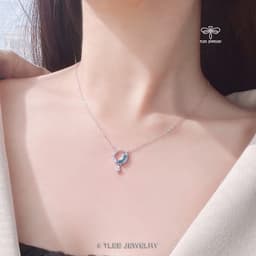Thumbnail Dây chuyền bạc nữ TLEE, vòng cổ blue moon nữ tính TLEE JEWELRY D0266 2