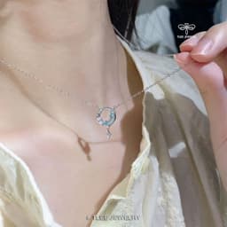 Thumbnail Dây chuyền bạc nữ TLEE, vòng cổ blue moon nữ tính TLEE JEWELRY D0266 3