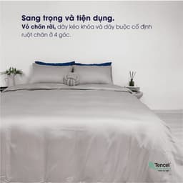 Thumbnail Bộ 5 Món chăn ga lụa Tencel Châu Âu Changmi Bedding 60S siêu mềm mượt và mát lạnh. Tencel chính hãng Lenzing 4